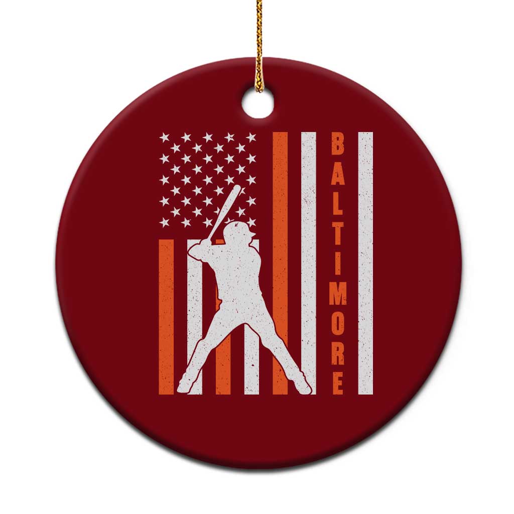 Baltimore Sport Baseball Fans Ceramic Ornament Cool Distressed US Flag Maryland TS10 1pc Red Print Your Wear
