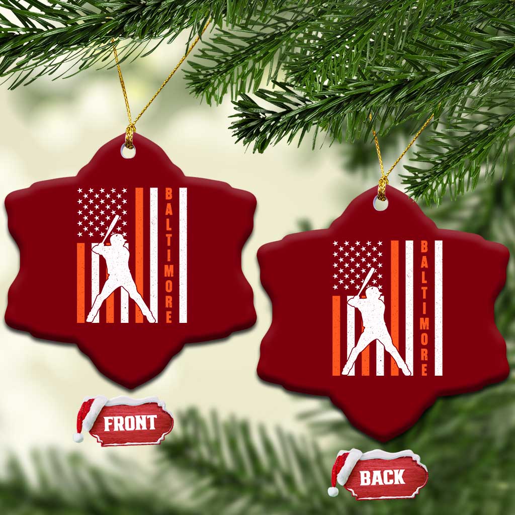 Baltimore Sport Baseball Fans Ceramic Ornament Cool Distressed US Flag Maryland TS10 Print Your Wear