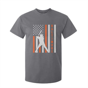 Baltimore Sport Baseball Fans T Shirt For Kid Cool Distressed US Flag Maryland TS10 Charcoal Print Your Wear