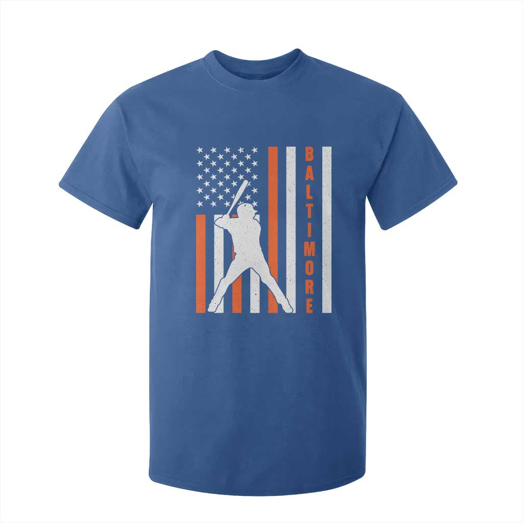 Baltimore Sport Baseball Fans T Shirt For Kid Cool Distressed US Flag Maryland TS10 Royal Blue Print Your Wear