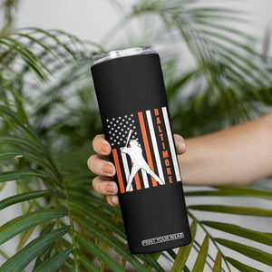 Baltimore Sport Baseball Fans Skinny Tumbler Cool Distressed US Flag Maryland TS10 Print Your Wear