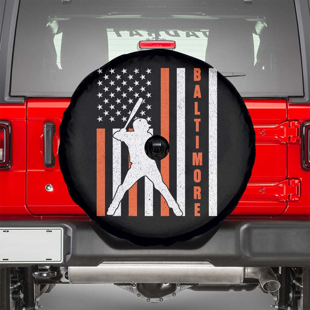 Baltimore Sport Baseball Fans Spare Tire Cover Cool Distressed US Flag Maryland TS10 Black Print Your Wear