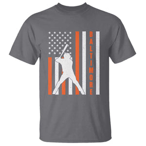 Baltimore Sport Baseball Fans T Shirt Cool Distressed US Flag Maryland TS10 Charcoal Print Your Wear