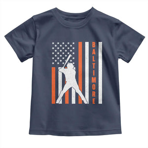 Baltimore Sport Baseball Fans Toddler T Shirt Cool Distressed US Flag Maryland TS10 Navy Print Your Wear