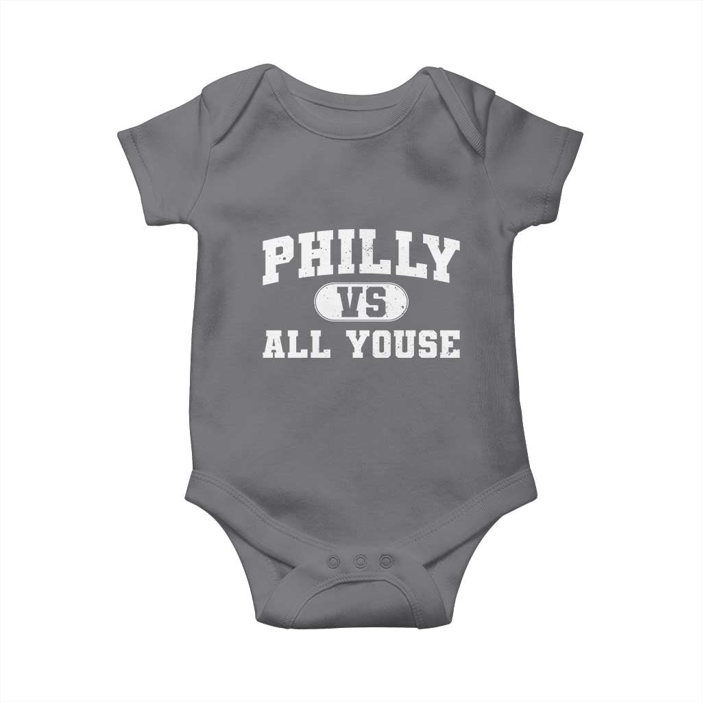 Philly Vs All Youse Baby Onesie Vintage Funny Philadelphia Slang TS10 Charcoal Print Your Wear