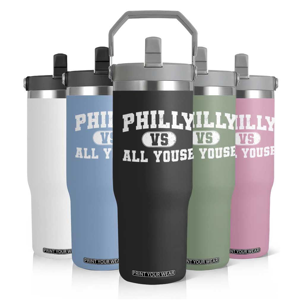 Philly Vs All Youse Flip Straw Tumbler Vintage Funny Philadelphia Slang TS10 Print Your Wear