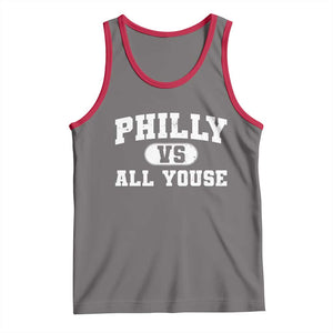 Philly Vs All Youse Tank Top Vintage Funny Philadelphia Slang TS10 Deep Heather Red Print Your Wear