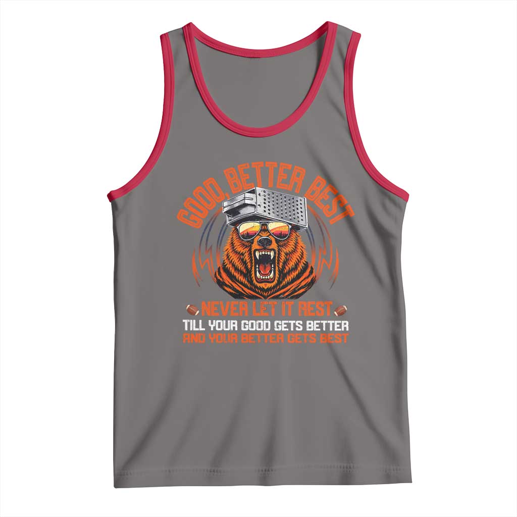 Good Better Best Tank Top Never Let It Rest Motivation Saying Bear TS10 Deep Heather Red Print Your Wear