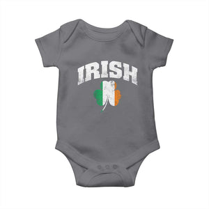 Irish Baby Onesie Vintage St Patricks Day Ireland Flag Shamrock Clover TS10 Charcoal Print Your Wear