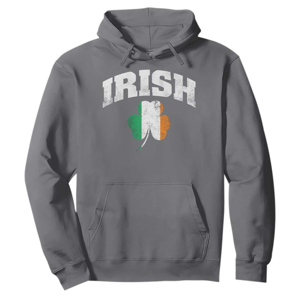 Irish Hoodie Vintage St Patricks Day Ireland Flag Shamrock Clover TS10 Charcoal Print Your Wear