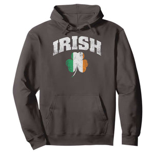 Irish Hoodie Vintage St Patricks Day Ireland Flag Shamrock Clover TS10 Dark Chocolate Print Your Wear
