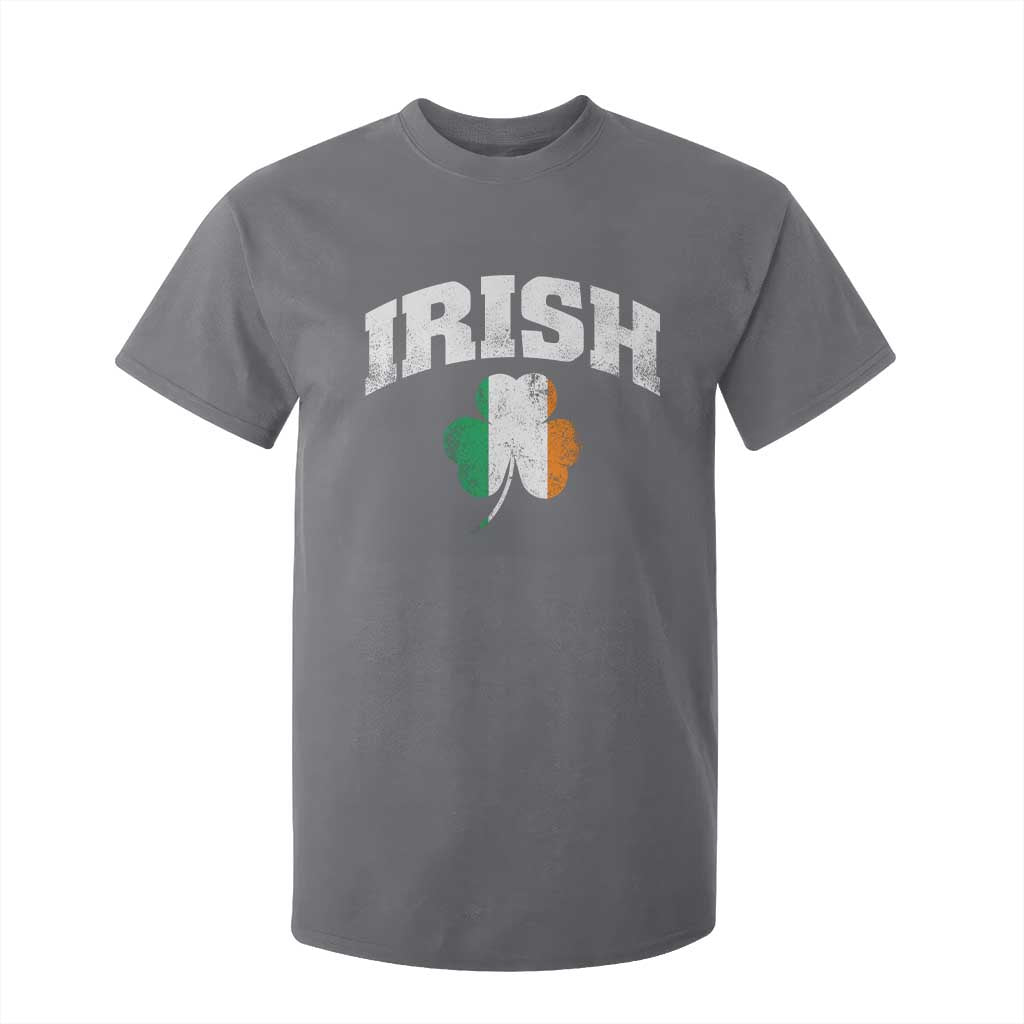 Irish T Shirt For Kid Vintage St Patricks Day Ireland Flag Shamrock Clover TS10 Charcoal Print Your Wear