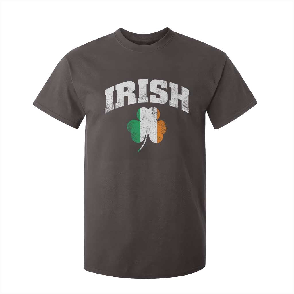 Irish T Shirt For Kid Vintage St Patricks Day Ireland Flag Shamrock Clover TS10 Dark Chocolate Print Your Wear