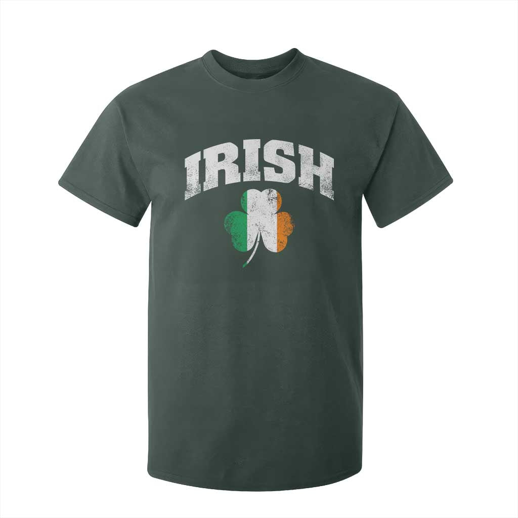 Irish T Shirt For Kid Vintage St Patricks Day Ireland Flag Shamrock Clover TS10 Dark Forest Green Print Your Wear