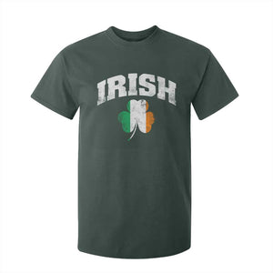 Irish T Shirt For Kid Vintage St Patricks Day Ireland Flag Shamrock Clover TS10 Dark Forest Green Print Your Wear