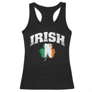 Irish Racerback Tank Top Vintage St Patricks Day Ireland Flag Shamrock Clover TS10 Black Print Your Wear
