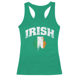 Irish Racerback Tank Top Vintage St Patricks Day Ireland Flag Shamrock Clover TS10 Irish Green Print Your Wear