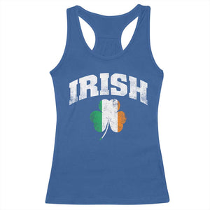 Irish Racerback Tank Top Vintage St Patricks Day Ireland Flag Shamrock Clover TS10 Royal Blue Print Your Wear