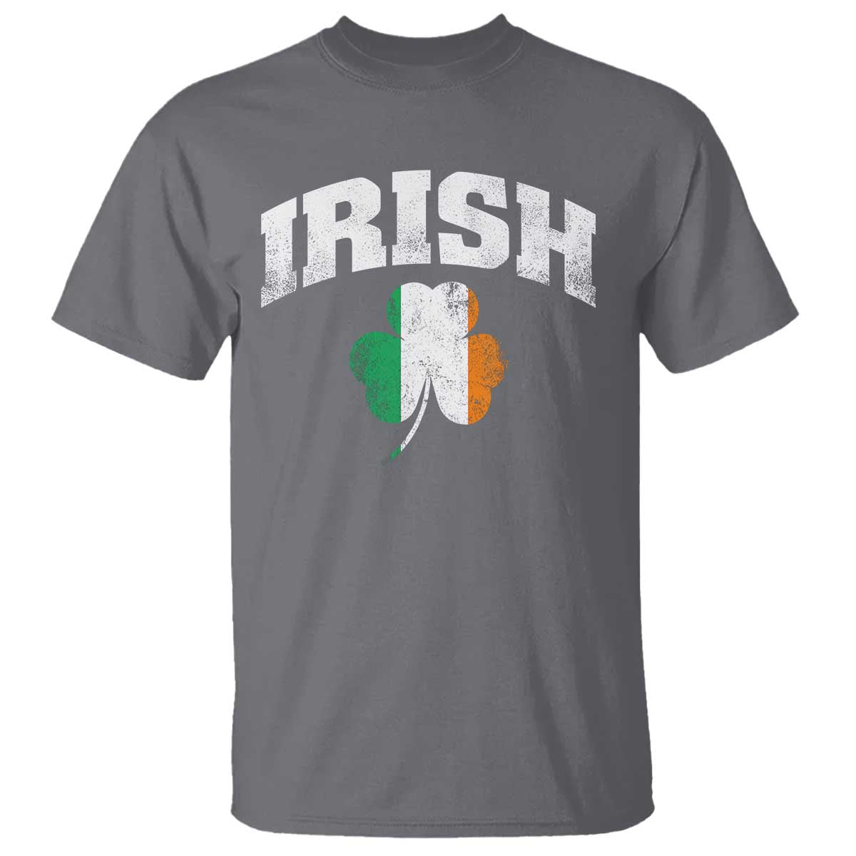 Irish T Shirt Vintage St Patricks Day Ireland Flag Shamrock Clover TS10 Charcoal Print Your Wear
