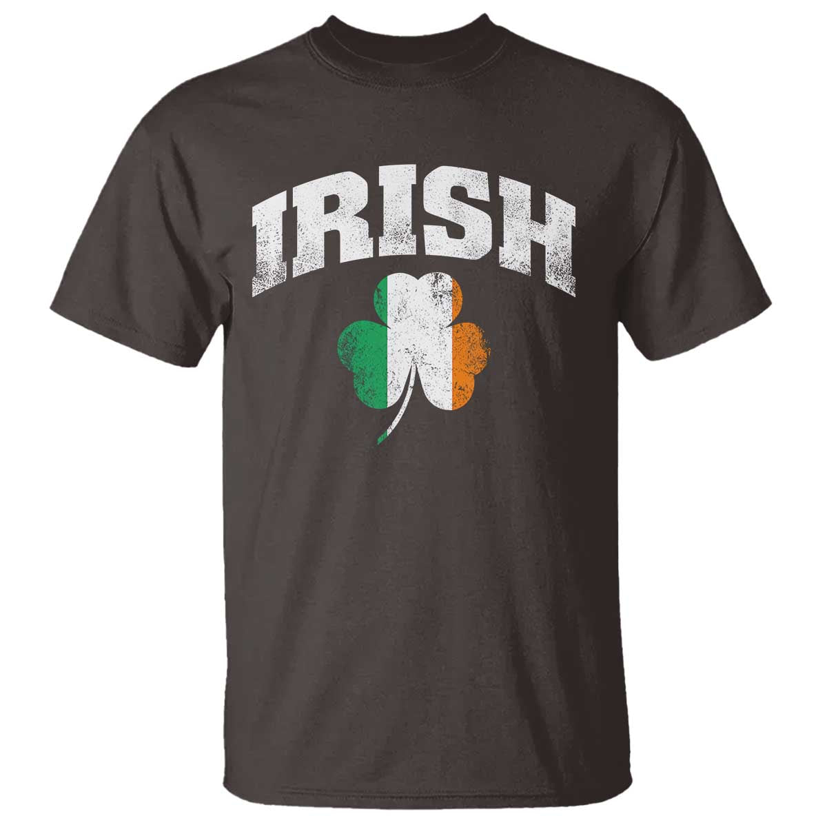 Irish T Shirt Vintage St Patricks Day Ireland Flag Shamrock Clover TS10 Dark Chocolate Print Your Wear