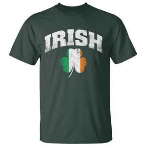 Irish T Shirt Vintage St Patricks Day Ireland Flag Shamrock Clover TS10 Dark Forest Green Print Your Wear