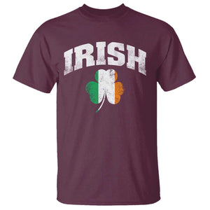 Irish T Shirt Vintage St Patricks Day Ireland Flag Shamrock Clover TS10 Maroon Print Your Wear