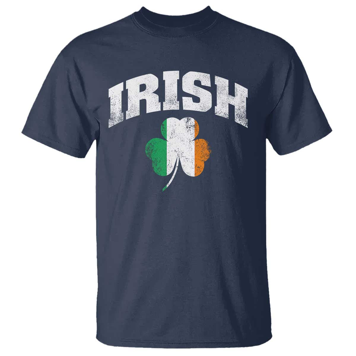 Irish T Shirt Vintage St Patricks Day Ireland Flag Shamrock Clover TS10 Navy Print Your Wear