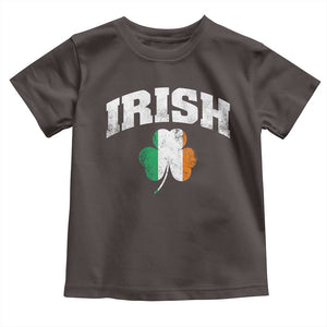 Irish Toddler T Shirt Vintage St Patricks Day Ireland Flag Shamrock Clover TS10 Dark Chocolate Print Your Wear