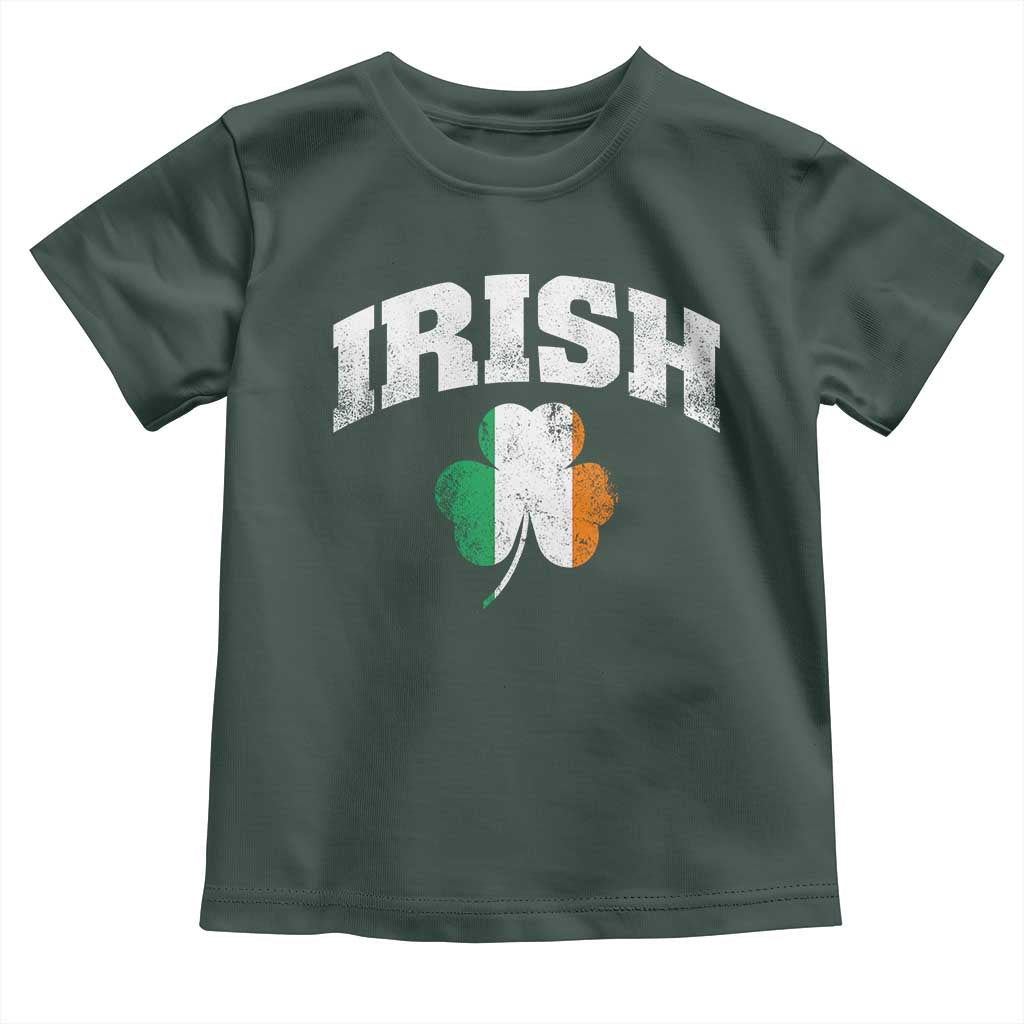 Irish Toddler T Shirt Vintage St Patricks Day Ireland Flag Shamrock Clover TS10 Dark Forest Green Print Your Wear