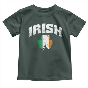 Irish Toddler T Shirt Vintage St Patricks Day Ireland Flag Shamrock Clover TS10 Dark Forest Green Print Your Wear