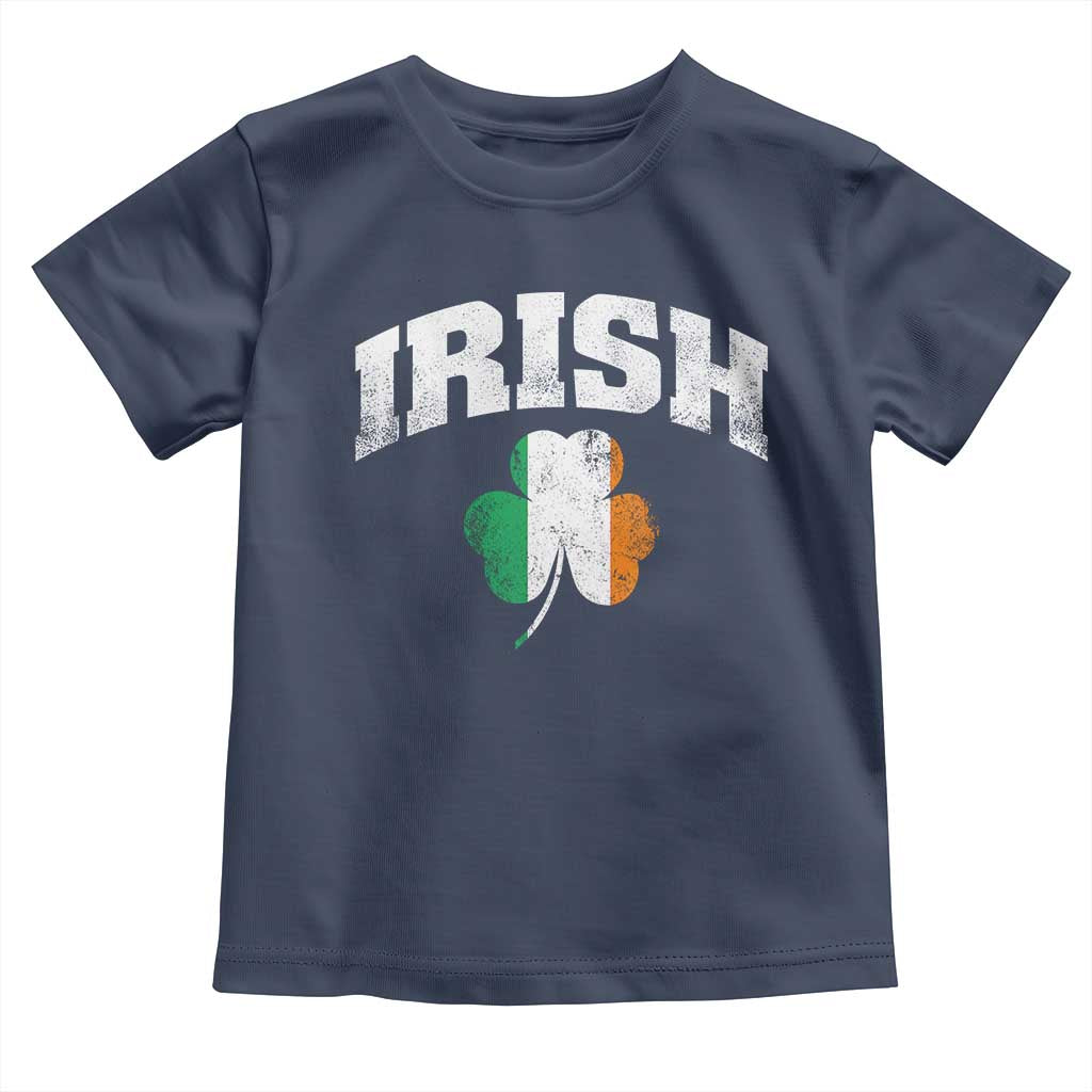 Irish Toddler T Shirt Vintage St Patricks Day Ireland Flag Shamrock Clover TS10 Navy Print Your Wear