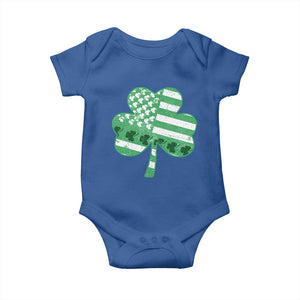 St Patricks Day American Flag Shamrocks Baby Onesie Lucky Retro Vintage Irish USA TS10 Royal Blue Print Your Wear