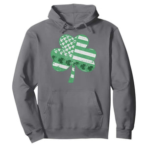 St Patricks Day American Flag Shamrocks Hoodie Lucky Retro Vintage Irish USA TS10 Charcoal Print Your Wear