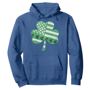 St Patricks Day American Flag Shamrocks Hoodie Lucky Retro Vintage Irish USA TS10 Royal Blue Print Your Wear