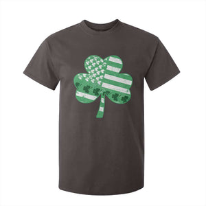 St Patricks Day American Flag Shamrocks T Shirt For Kid Lucky Retro Vintage Irish USA TS10 Dark Chocolate Print Your Wear