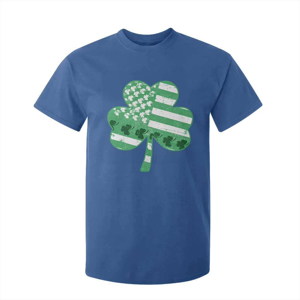 St Patricks Day American Flag Shamrocks T Shirt For Kid Lucky Retro Vintage Irish USA TS10 Royal Blue Print Your Wear