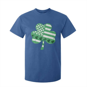 St Patricks Day American Flag Shamrocks T Shirt For Kid Lucky Retro Vintage Irish USA TS10 Royal Blue Print Your Wear