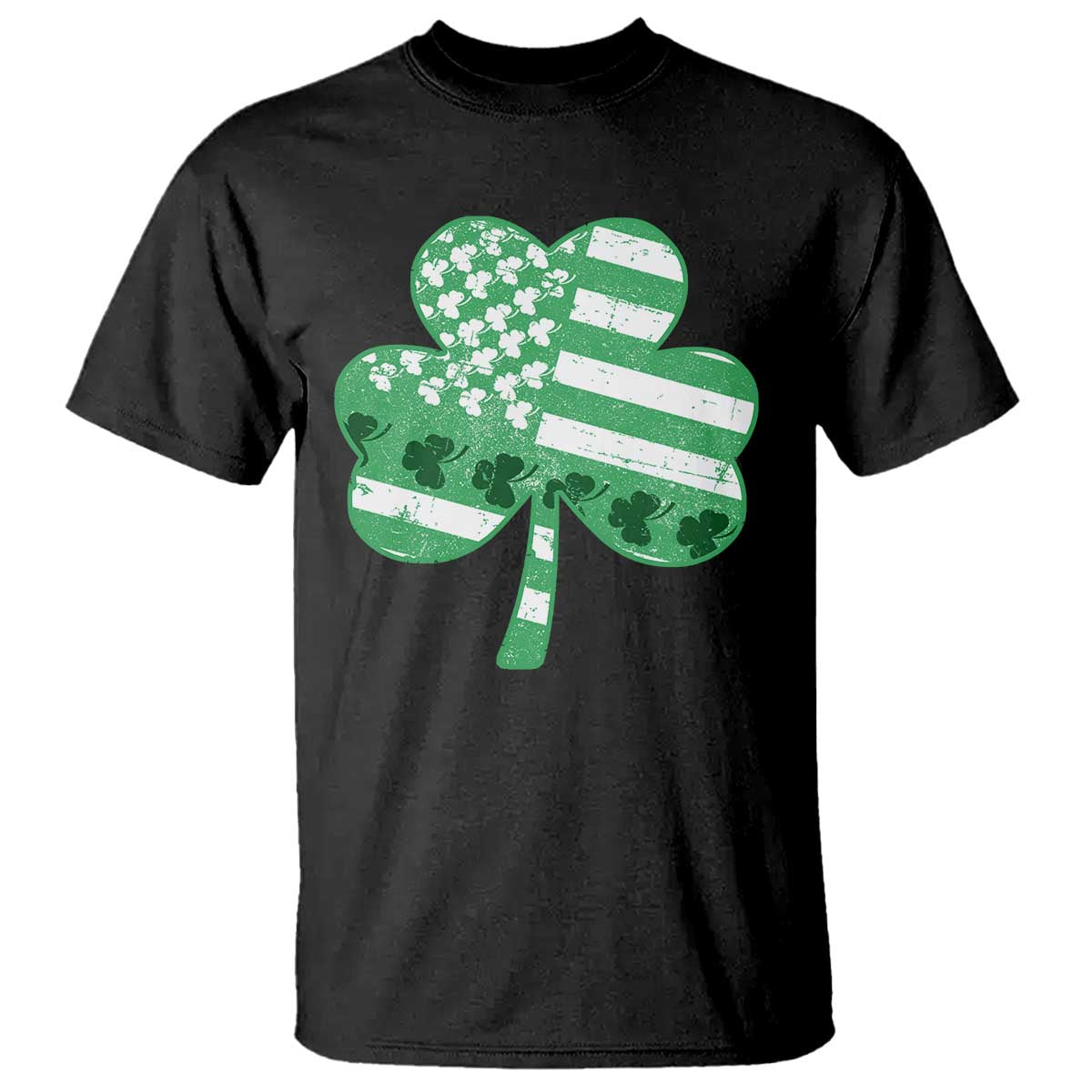 St Patricks Day American Flag Shamrocks T Shirt Lucky Retro Vintage Irish USA TS10 Black Print Your Wear
