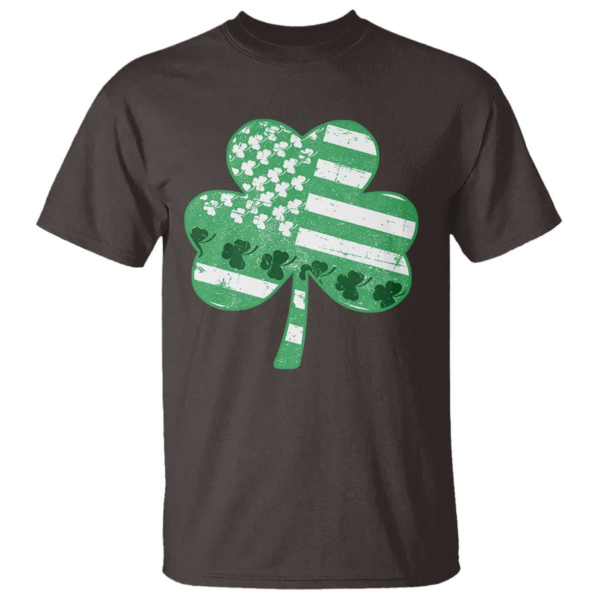 St Patricks Day American Flag Shamrocks T Shirt Lucky Retro Vintage Irish USA TS10 Dark Chocolate Print Your Wear