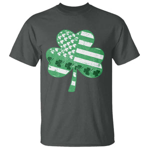 St Patricks Day American Flag Shamrocks T Shirt Lucky Retro Vintage Irish USA TS10 Dark Heather Print Your Wear
