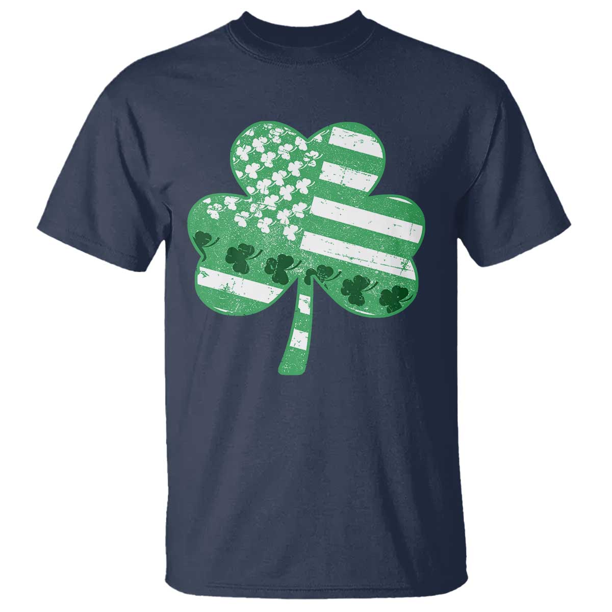 St Patricks Day American Flag Shamrocks T Shirt Lucky Retro Vintage Irish USA TS10 Navy Print Your Wear