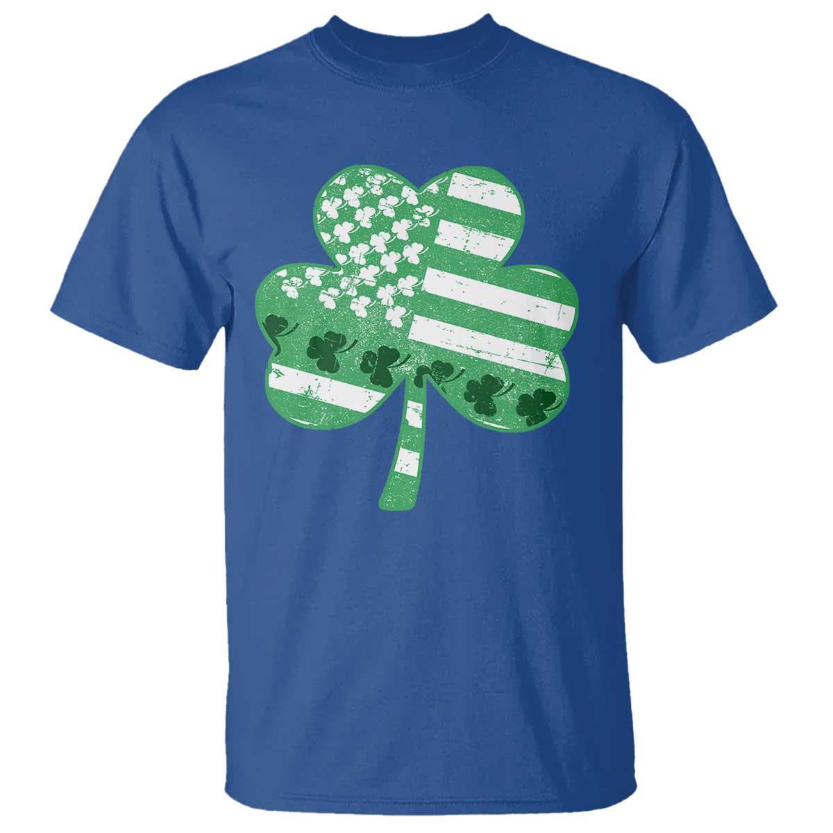 St Patricks Day American Flag Shamrocks T Shirt Lucky Retro Vintage Irish USA TS10 Royal Blue Print Your Wear