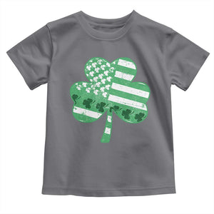 St Patricks Day American Flag Shamrocks Toddler T Shirt Lucky Retro Vintage Irish USA TS10 Charcoal Print Your Wear