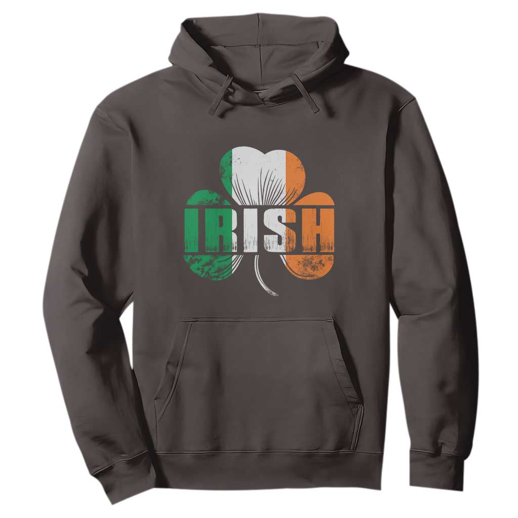 Irish St Patricks Day Shamrock Hoodie Retro Clover Ireland Flag Lucky Gifts TS10 Dark Chocolate Print Your Wear