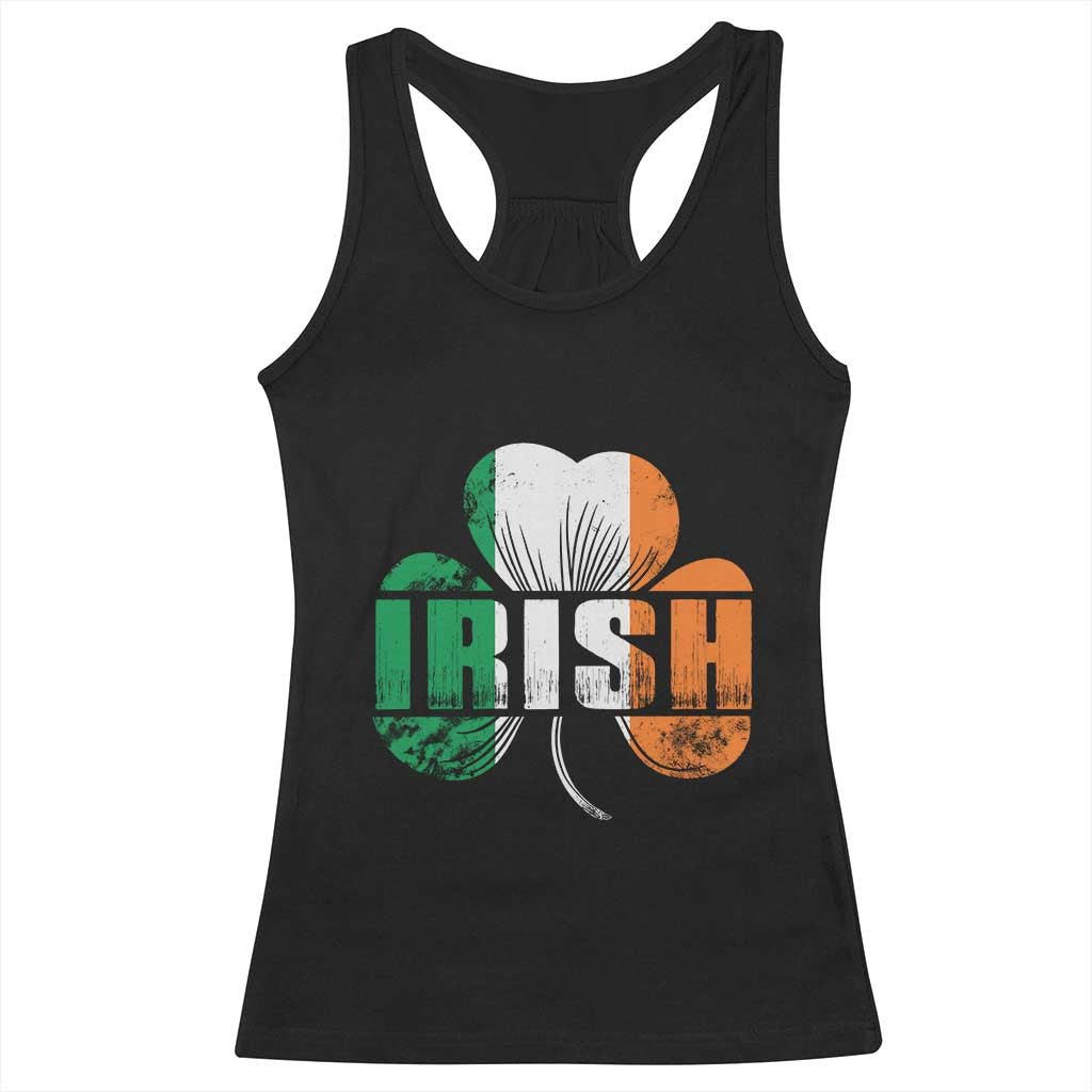 Irish St Patricks Day Shamrock Racerback Tank Top Retro Clover Ireland Flag Lucky Gifts TS10 Black Print Your Wear
