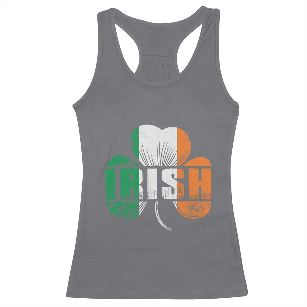 Irish St Patricks Day Shamrock Racerback Tank Top Retro Clover Ireland Flag Lucky Gifts TS10 Charcoal Print Your Wear