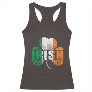 Irish St Patricks Day Shamrock Racerback Tank Top Retro Clover Ireland Flag Lucky Gifts TS10 Dark Chocolate Print Your Wear
