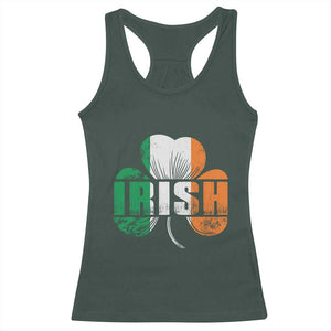 Irish St Patricks Day Shamrock Racerback Tank Top Retro Clover Ireland Flag Lucky Gifts TS10 Dark Forest Green Print Your Wear