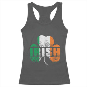 Irish St Patricks Day Shamrock Racerback Tank Top Retro Clover Ireland Flag Lucky Gifts TS10 Dark Heather Print Your Wear