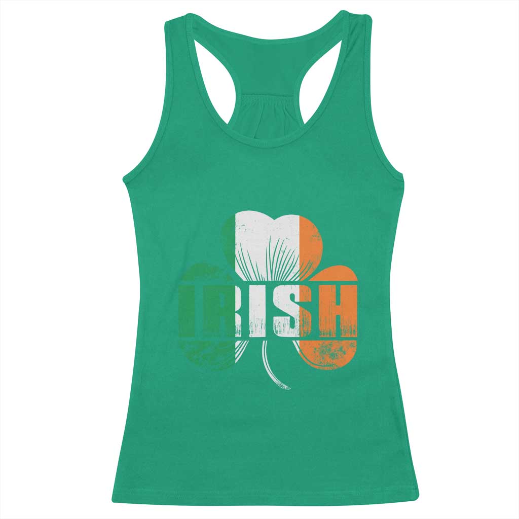 Irish St Patricks Day Shamrock Racerback Tank Top Retro Clover Ireland Flag Lucky Gifts TS10 Irish Green Print Your Wear